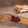 Мужской брючный кожаный ремень коричневого цвета с перфорацией Vintage 2420381 - 6