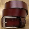 Мужской брючный кожаный ремень коричневого цвета с перфорацией Vintage 2420381 modnotak фото - 9
