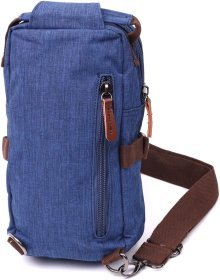 Мужская сумка-слинг из плотного текстиля синего цвета Vintage 2422190