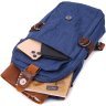 Чоловіча сумка-слінг із щільного текстилю синього кольору Vintage 2422190 - 6