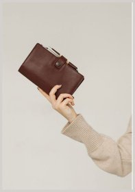 Женский кожаный блокнот (Софт-бук) формата A5 мини в бордовом цвете BlankNote 78586