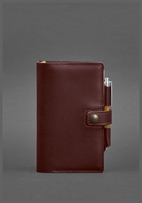 Женский кожаный блокнот (Софт-бук) формата A5 мини в бордовом цвете BlankNote 78586 modnotak фото №3