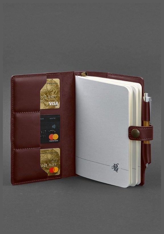 Женский кожаный блокнот (Софт-бук) формата A5 мини в бордовом цвете BlankNote 78586 modnotak фото №5