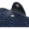 Синее мужское портмоне двойного сложения из натуральной кожи с тиснением под крокодила CANPELLINI (2421577) - 3