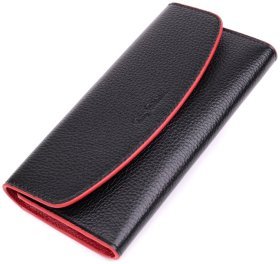 Шкіряний жіночий гаманець з незвичайним клапаном Tony Bellucci 2422860 Чорний