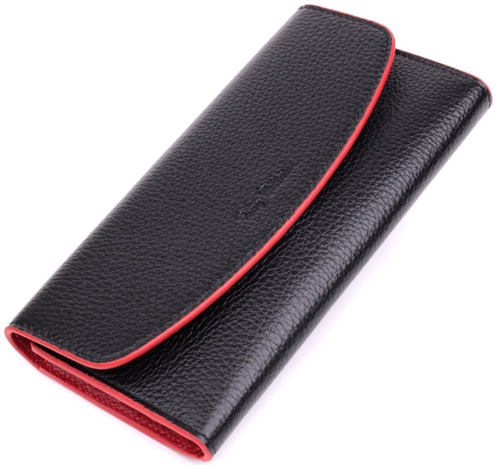 Кожаный женский кошелек с необычным клапаном Tony Bellucci 2422860 Черный фото №1 Кожаный женский кошелек с необычным клапаном Tony Bellucci 2422860 Черный modnotak фото №1