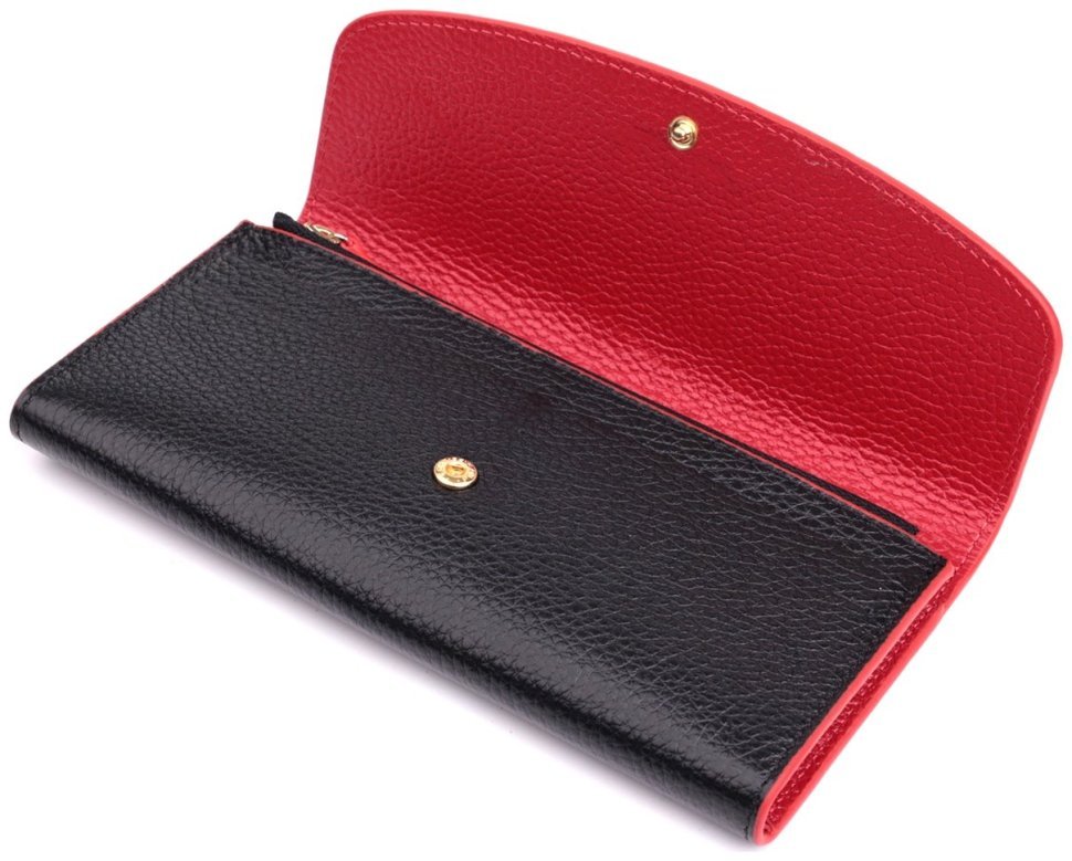 Кожаный женский кошелек с необычным клапаном Tony Bellucci 2422860 Черный фото №5 Кожаный женский кошелек с необычным клапаном Tony Bellucci 2422860 Черный modnotak фото №5