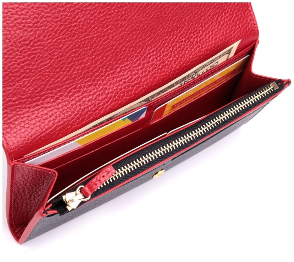 Кожаный женский кошелек с необычным клапаном Tony Bellucci 2422860 Черный фото №7 Кожаный женский кошелек с необычным клапаном Tony Bellucci 2422860 Черный modnotak фото №7