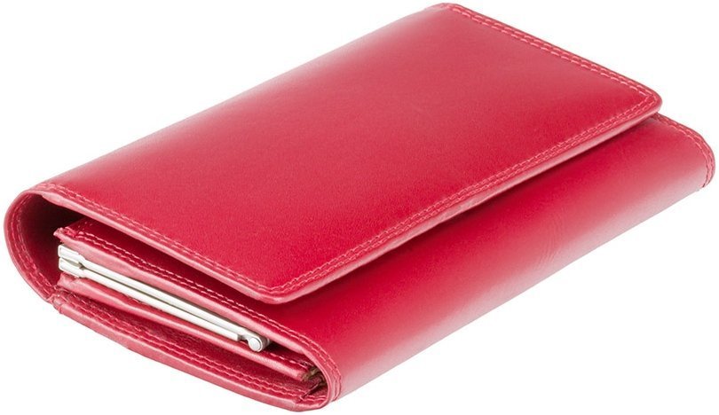 Червоний жіночий гаманець великого розміру з натуральної шкіри з клапаном Visconti Maria 68786