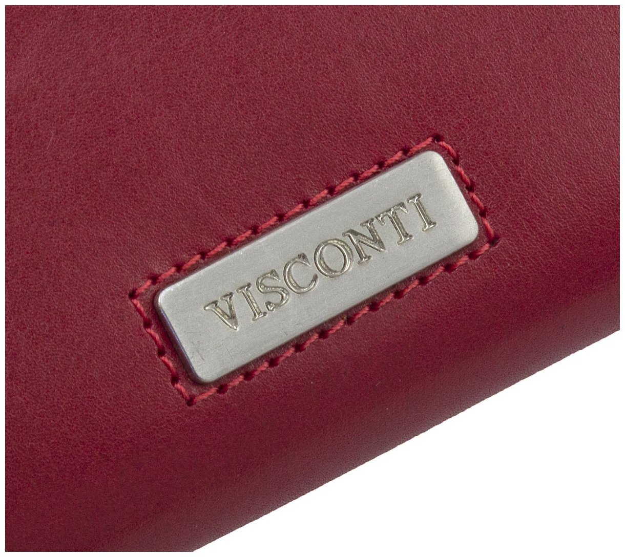 Крупный женский кошелек из гладкой кожи красного цвета с RFID - Visconti 68886