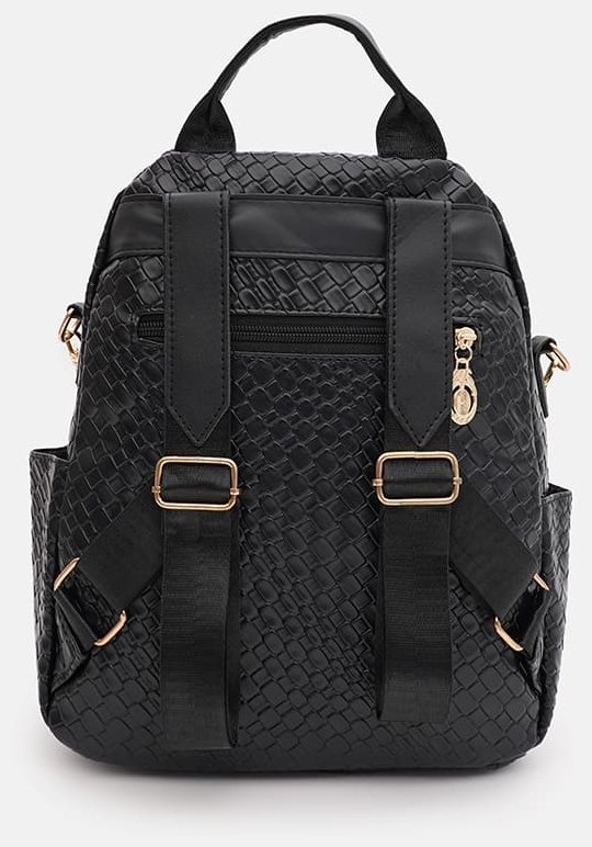 Качественный женский рюкзак из кожзама черного цвета Monsen 88886 фото №3 Качественный женский рюкзак из кожзама черного цвета Monsen 88886 modnotak фото №3