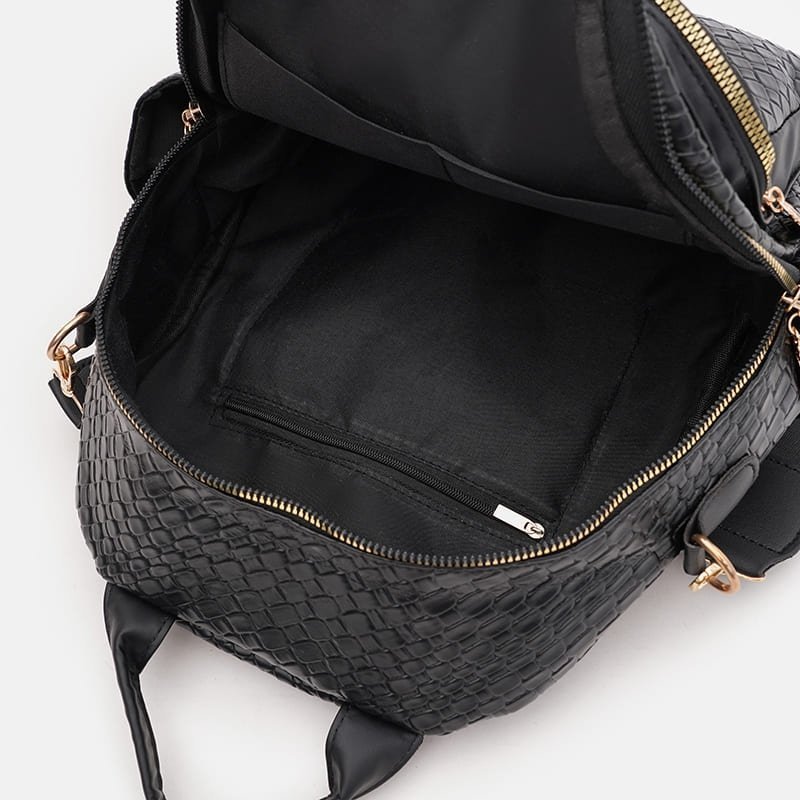 Качественный женский рюкзак из кожзама черного цвета Monsen 88886 фото №5 Качественный женский рюкзак из кожзама черного цвета Monsen 88886 modnotak фото №5