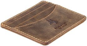 Тонкий коричневый картхолдер из винтажной кожи Visconti Razor 68986