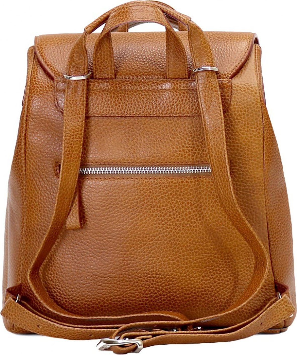 Світло-коричневий жіночий рюкзак з натуральної шкіри з клапаном Issa Hara (27095)