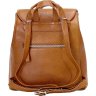Светло-коричневый женский рюкзак из натуральной кожи с клапаном Issa Hara (27095) - 2