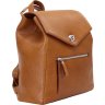 Светло-коричневый женский рюкзак из натуральной кожи с клапаном Issa Hara (27095) - 3