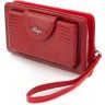 Женский элегантный кошелек-клатч красного цвета из натуральной кожи KARYA (19605) - 3
