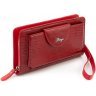 Елегантний жіночий гаманець-клатч червоного кольору з натуральної шкіри KARYA (19605) - 1
