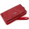 Елегантний жіночий гаманець-клатч червоного кольору з натуральної шкіри KARYA (19605) - 4