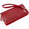 Женский элегантный кошелек-клатч красного цвета из натуральной кожи KARYA (19605) - 5