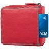 Красный женский кошелек из натуральной кожи с акцентной строчкой Visconti Picasso 69286 - 2