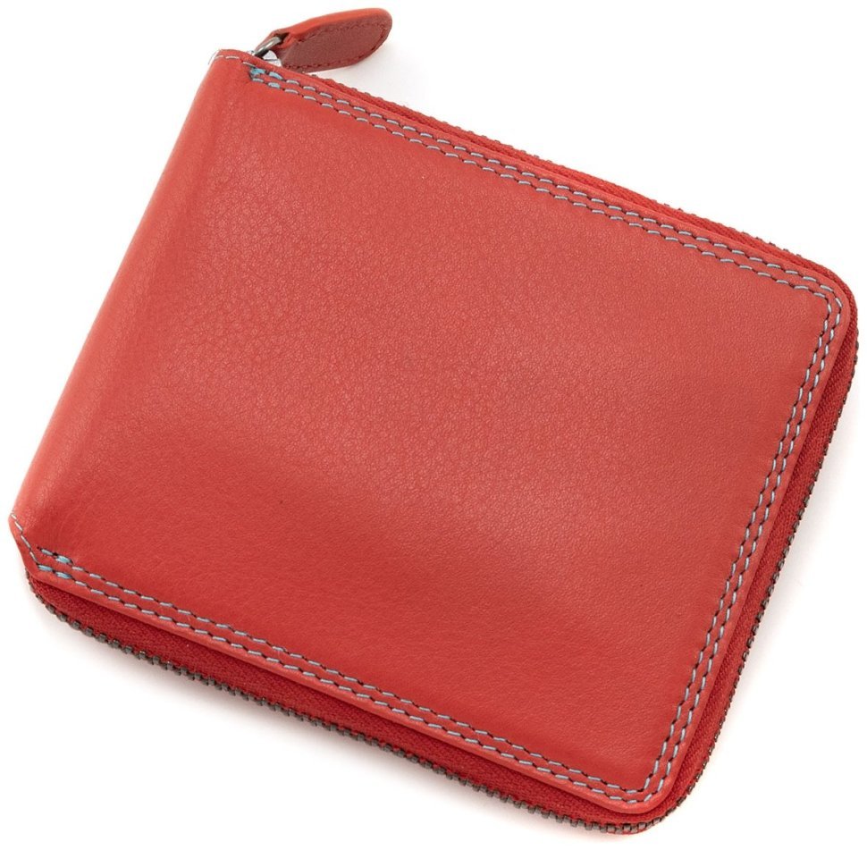 Червоний жіночий гаманець з натуральної шкіри з акцентним рядком Visconti Picasso 69286 modnotak фото №6