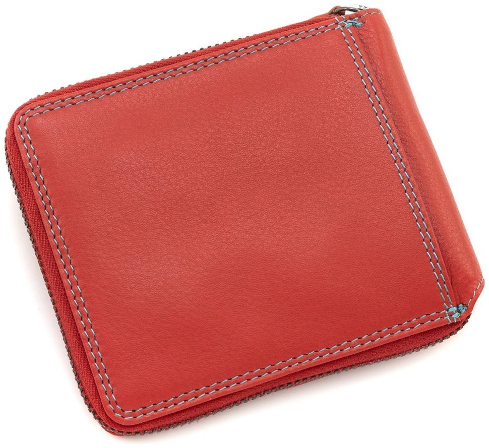 Червоний жіночий гаманець з натуральної шкіри з акцентним рядком Visconti Picasso 69286 modnotak фото №3