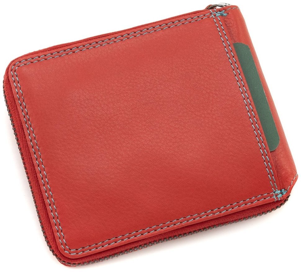 Червоний жіночий гаманець з натуральної шкіри з акцентним рядком Visconti Picasso 69286 modnotak фото №4