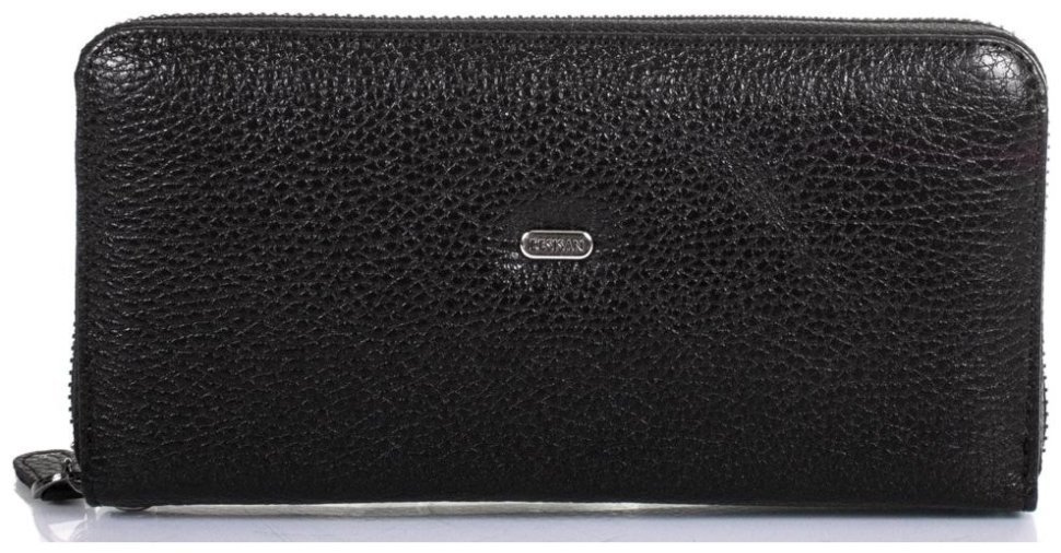 Горизонтальний жіночий гаманець із фактурної шкіри чорного кольору на блискавці Desisan 79786 modnotak фото №1