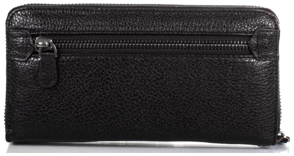 Горизонтальний жіночий гаманець із фактурної шкіри чорного кольору на блискавці Desisan 79786 modnotak фото №2