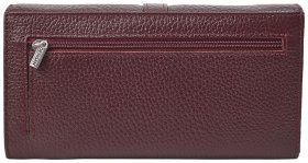 Вместительный женский кошелек из натуральной фактурной кожи Desisan 79986 бордовый цвет