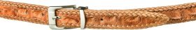 Брючный рыжий ремень из настоящей кожи крокодила CROCODILE LEATHER (024-18596)