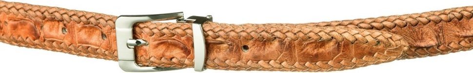 Брючный рыжий ремень из настоящей кожи крокодила CROCODILE LEATHER (024-18596) modnotak фото №2