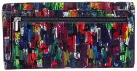 Яскравий жіночий гаманець великого розміру з натуральної шкіри з принтом Desisan 80687