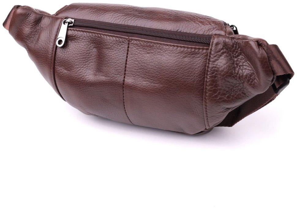 Кожаная бананка для мужчин в темно-коричневом цвете Vintage Style 91287 modnotak фото №2