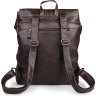 Кожаный городской рюкзак коричневого цвета VINTAGE STYLE (14619) - 4