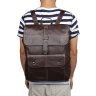 Кожаный городской рюкзак коричневого цвета VINTAGE STYLE (14619) - 10