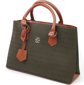 Ділова жіноча сумка з еко-шкіри оливкового кольору Vintage (18716)