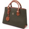 Деловая женская сумка из эко-кожи оливкового цвета Vintage (18716) - 1