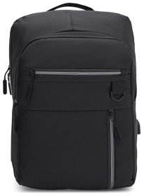 Недорогой большой мужской рюкзак из текстиля черного цвета Monsen 71587