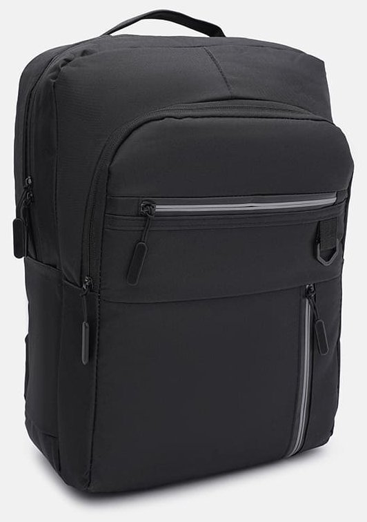 Недорогой большой мужской рюкзак из текстиля черного цвета Monsen 71587