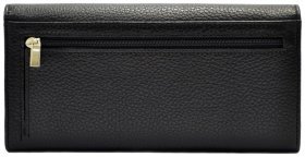 Великий жіночий гаманець із натуральної зернистої шкіри чорного кольору Desisan 81687