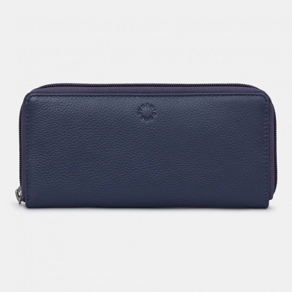 Удобный женский кошелек из натуральной кожи темно-синего цвета на молнии Yoshi Baxter Navy (Великобритания) 91787 modnotak фото №11