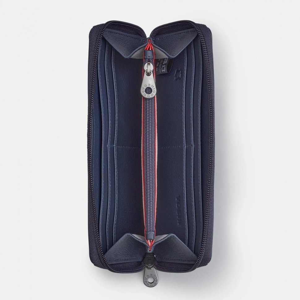 Удобный женский кошелек из натуральной кожи темно-синего цвета на молнии Yoshi Baxter Navy (Великобритания) 91787 modnotak фото №10