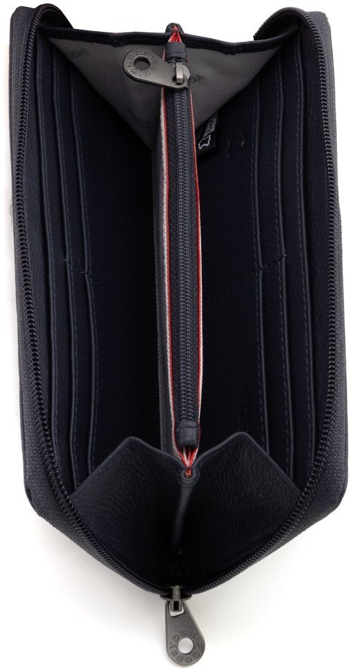 Удобный женский кошелек из натуральной кожи темно-синего цвета на молнии Yoshi Baxter Navy (Великобритания) 91787 modnotak фото №2