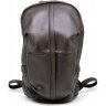 Мужской коричневый рюкзак из натуральной кожи с широкими шлейками TARWA (19929) - 5