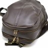 Чоловічий коричневий рюкзак із натуральної шкіри з широкими шлейками TARWA (19929) - 7