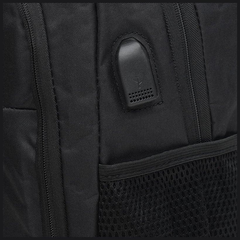 Черный мужской текстильный рюкзак с отсеком под ноутбук Monsen 72287