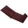 Кожаный зажим для денег под фактуру кроко Vip Collection 102387 коричневого цвета modnotak фото - 3