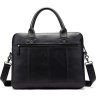 Классическая черная деловая сумка с карманом для ноутбука VINTAGE STYLE (14771) - 2